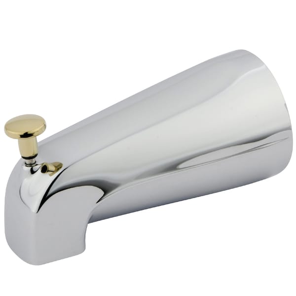 5-1/4" Zinc, Tub Spout W/ Diverter, Chrome/Polished Brass